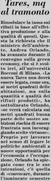 Nello spirito del principio UE chi inquina paga l applicazione di sistemi tariffari, in particolare di natura puntuale (così detta tariffa a quantità) permette di conseguire diversi vantaggi di