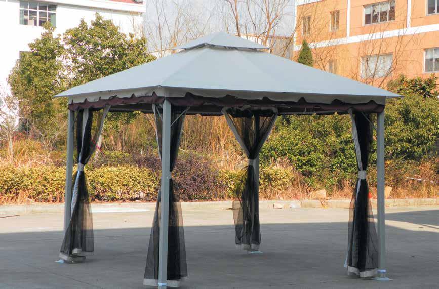 31476 GAZEBO SMERALDA struttura in acciaio verniciato pali portanti mm 60x60, aste di