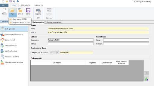 EC700 in EC704 in modo da acquisire i dati