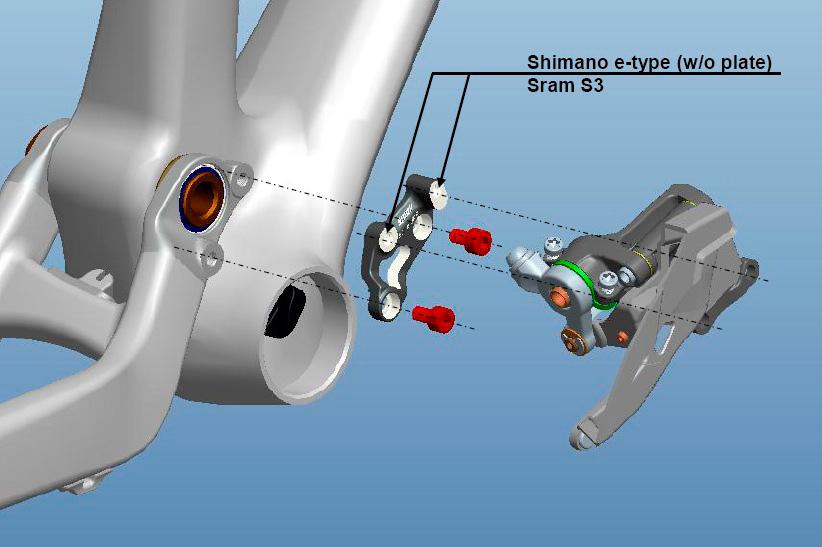 massima di 10Nm( 88In/lb) ASSEMBLAGGIO DEL DERAGLIATORE ANTERIORE Su tutti i modelli di telaio Spark è montato un deragliatore Shimano E-Type fissato direttamente al