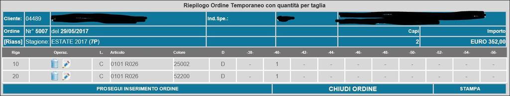 A questo punto si verrà riportati nella schermata di ricerca (vedi Consultazione Articoli disponibili indicata in precedenza) per continuare a cercare altri articoli; il processo si ripete per ogni