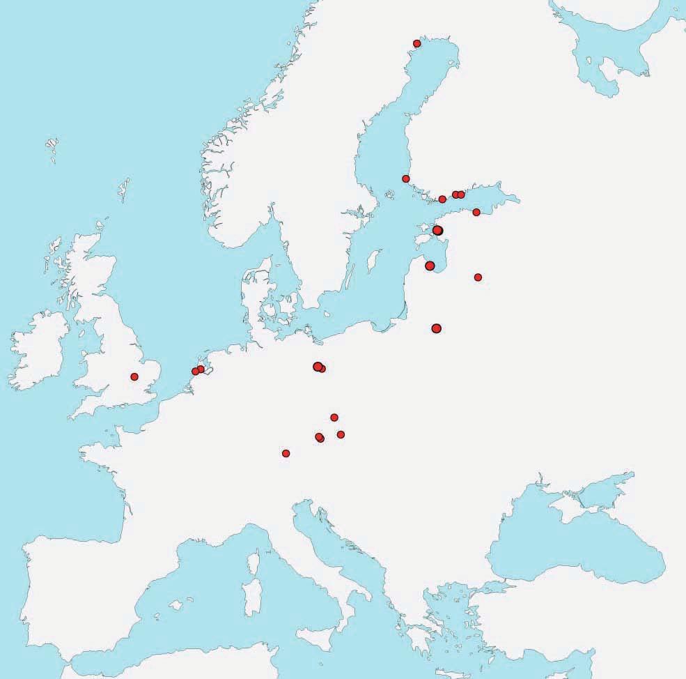 Origine delle popolazioni che frequentano l Italia L area di origine delle morette segnalate in Italia comprende l Olanda, l Europa centro-orientale e il Baltico (che rappresenta la principale zona