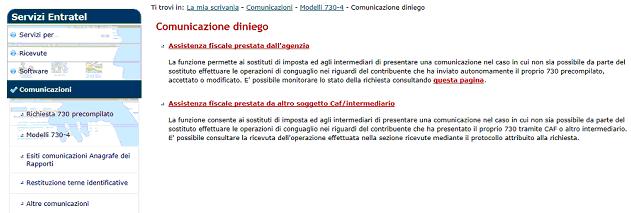 Servizi messi a disposizione del AEE per l esercizio di singole azioni di diniego (3 di 3) Per la comunicazione