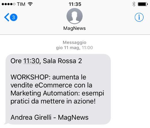 14 SMS di remind (a chi ha lasciato il