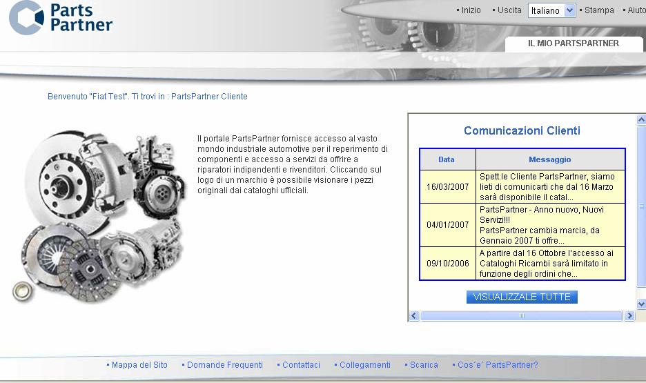 Approfondimenti Lato riparatore Attraverso il pulsante nella pagina iniziale di PartsPartner la