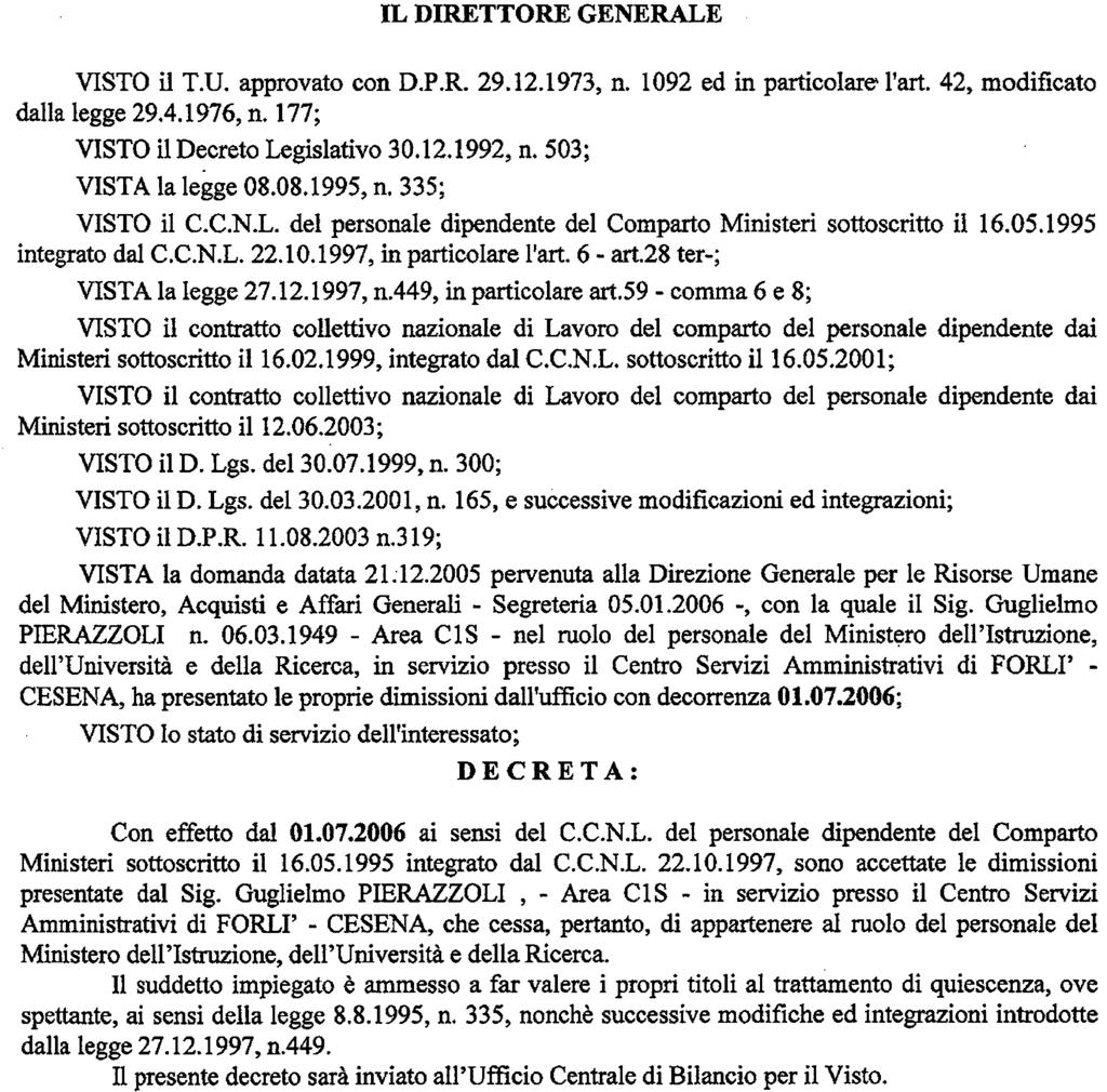 (D.D. 9 maggio 2006 - Visto e registrato all'ufficio centrale del