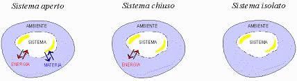 Un sistema si definisce inoltre: aperto se può scambiare con l'ambiente esterno materia ed energia