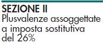 destinati all indicazione delle plusvalenze realizzate mediante la cessione di partecipazioni al capitale o al patrimonio, titoli e strumenti finanziari di cui all'art. 44, comma 2, lett.