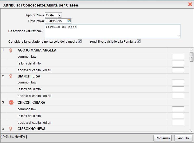 Note Disciplinari La funzione consente di registrare, se necessario, delle note disciplinari.