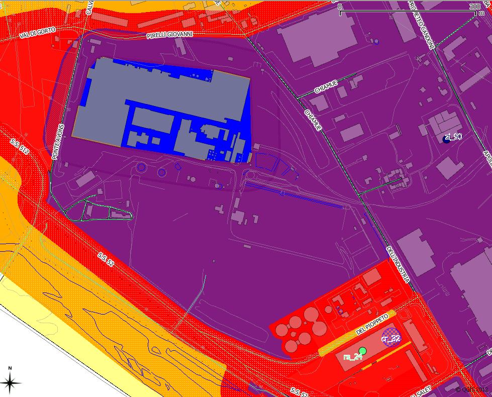 Fig 2 Simulazione della costituzione di una zona di classe VI interna alla UT del proponente, con