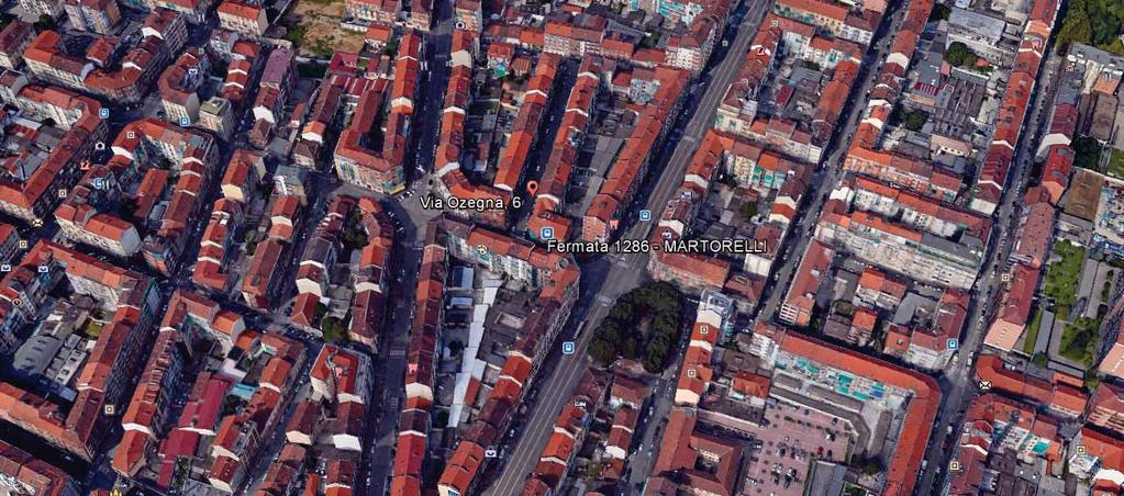 Stabile di Via Ozegna 6 a Torino (fonte: vista aerea google earth)