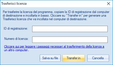 3. Copia l ID di registrazione che appare sul computer di destinazione nel campo dell ID di registrazione sul computer di partenza. 4.