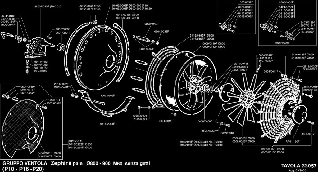 Gruppo ventola Zephir 8 pale / 8 blades