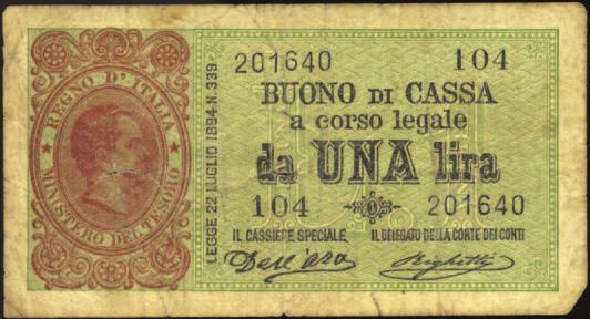 5037 5 Lire 25/10/1892 - Serie 651-1402 - Alfa 47; Lireuro 10C RR - Dell Ara/Righetti;