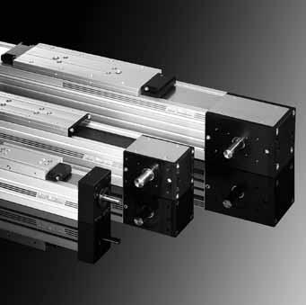 Moduli lineari LINE TECH Profilo anodizzato ottenuto per estrusione Guida lineare a ricircolo di sfere (LM3-LM5), guida a rulli per carichi ridotti (RM3-RM5) Comando mediante vite a ricircolo di