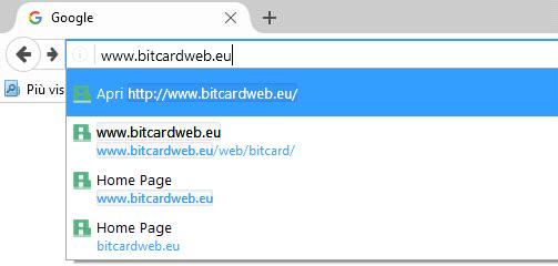 Verifica credenziali di accesso e connessione ad Internet Prima di procedere con l'accesso alla piattaforma, assicurarsi di aver ricevuto l'email da parte di Bitcard con le vostre personali