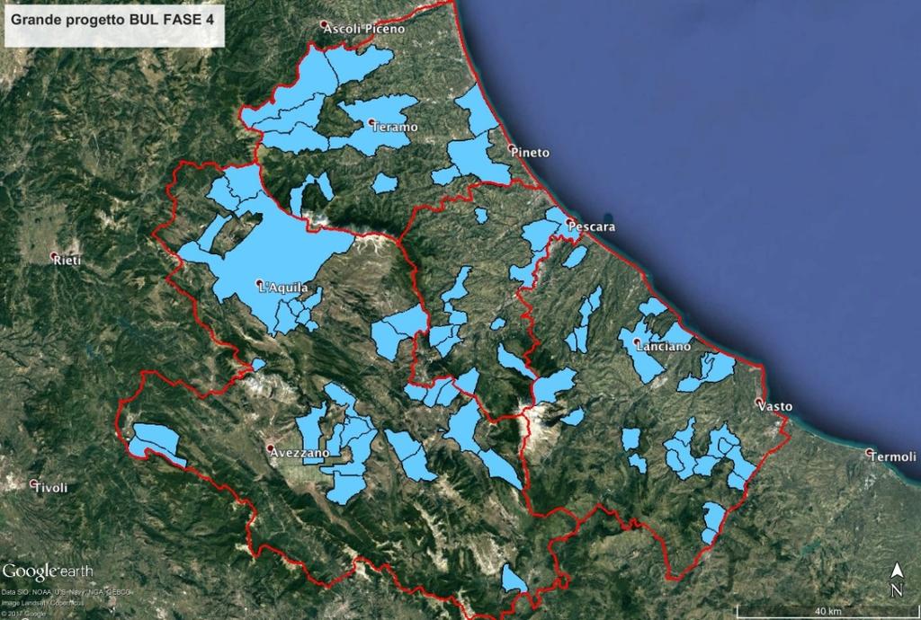 FASE 4 - Piano Aree Bianche Grande ProgeWo BUL 70 COMUNI Provincia di Chiea Ari Bomba Carpineto Sinello Casalanguida Casalbordino Celenza sul Trigno Civitella Messer Raimondo Colledimezzo Dogliola