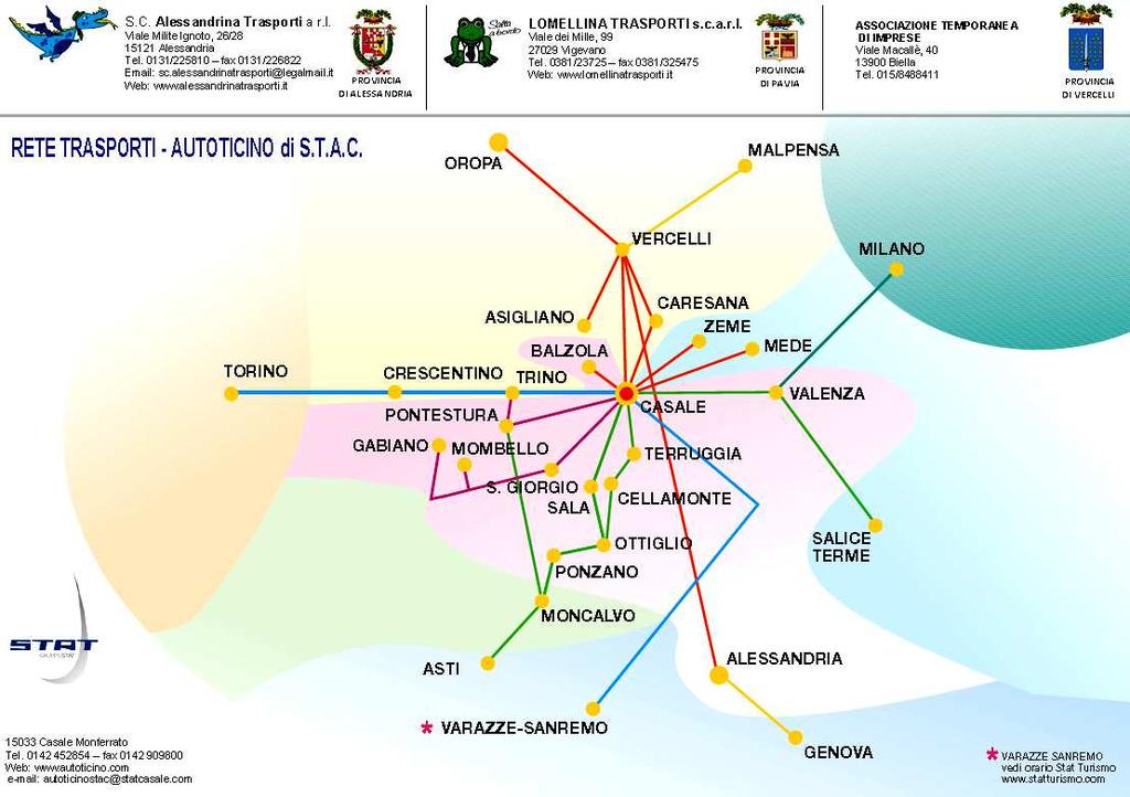 Il suo servizio di trasporto extraurbano Autoticino di S.T.A.C.