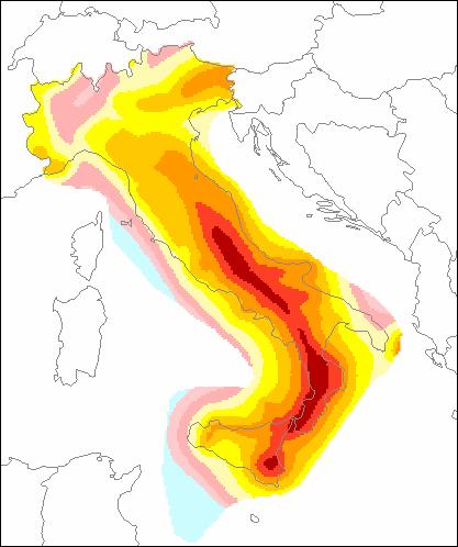 9) in valori di amax utilizzando relazioni empiriche