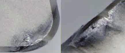 Modalità di taglio : Taglio a umido Prova N.2 Particolari in FC300 Resistenza all'usura superiore rispetto ai gradi in ceramica.
