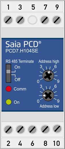 Schema di connessione Esempio Indirizzamento D /D 5540 S-Bus, 1 coppia di fili, twistati 230 VAC max.