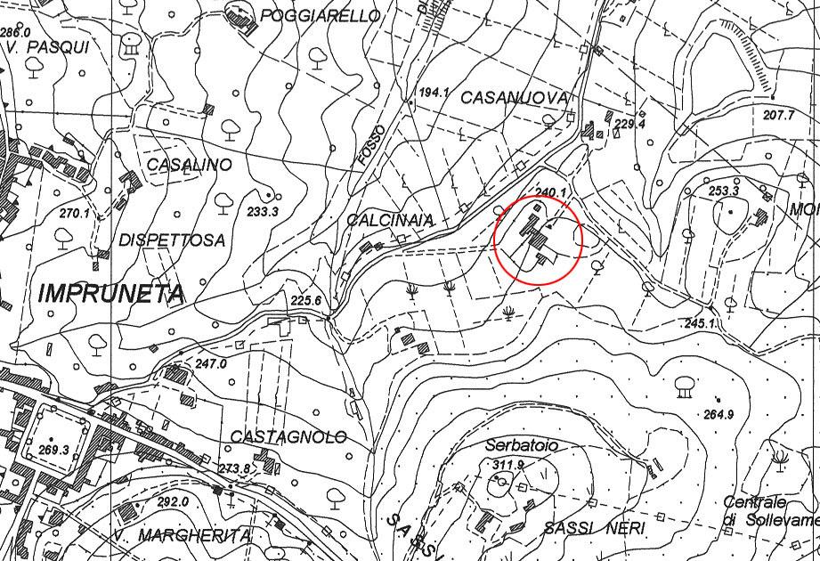 Caratteri morfologici e paesaggistici crinale rapporti prospettici pianura mezzacosta visibilità panoramica elem di pregio ambientale pedecolle 5. Catasto leopoldino (1:2500) 6.