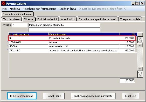 5. Utilizzazione di un prodotto intermedio come ingrediente Nota generale: I prodotti intermedi sono miscele che vengono utilizzate come un ingrediente.