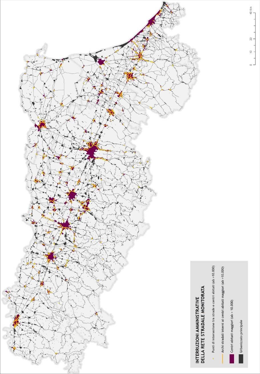 RAPPORTO ANNUALE DI MONITORAGGIO 2017 Figura 172 Mappa delle interruzioni amministrative della