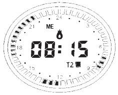 functions while the display will only show the time, the day and the battery run-down symbol flashing. During the battery changing operation, data will be kept stored for 3 minutes with the power off.