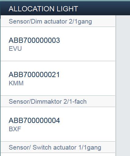 ABB-free@home Messa in funzione Identificazione tramite numero di serie L Sensor / Dim actuator 2/gang EVU ABB700000003 Sens/Dim act. flushm. R A Fig.