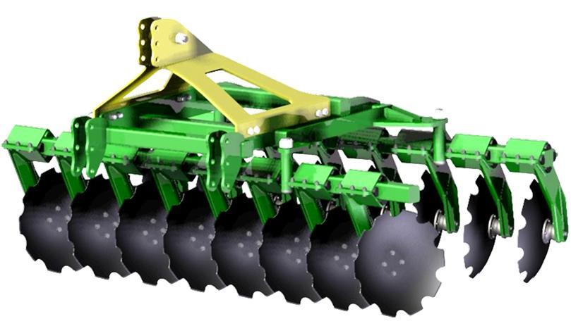 I terreni duri vengono così facilmente lavorati. I dischi sono disposti su due file a orientamento contrapposto e a geometria variabile.