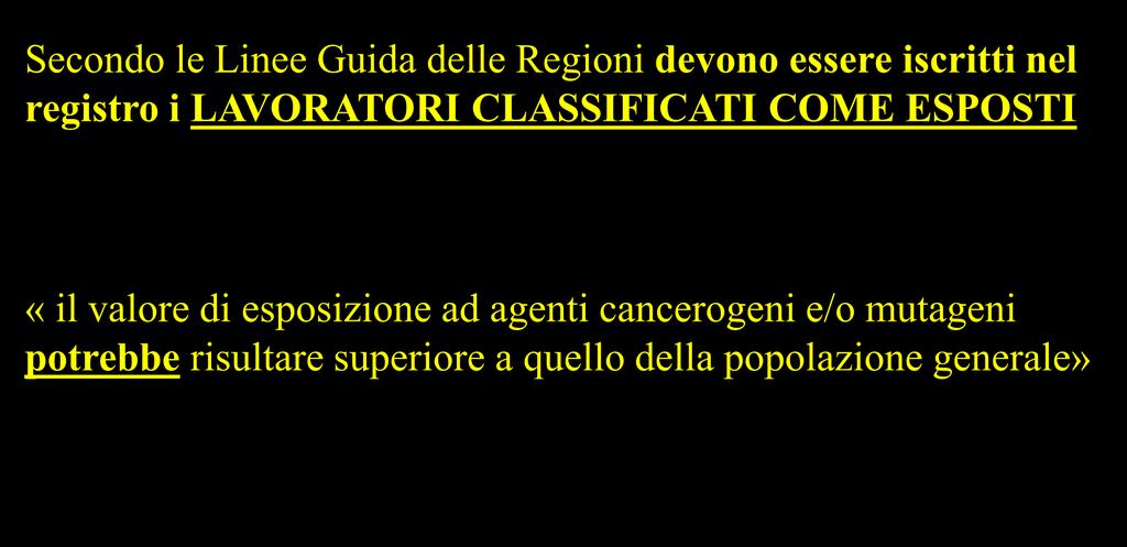 LE LINEE GUIDA COORD. TECNICO INTERREGIONALE SULL APPLICAZIONE DEL TIT. VII D.LGS.