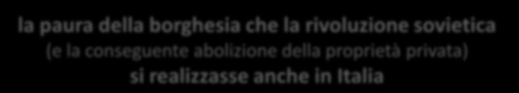 aggiunge la paura della borghesia che la rivoluzione sovietica (e la