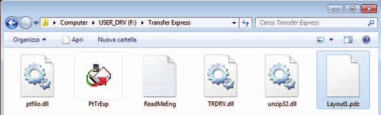 Trasferimento di modelli di etichette con P-touch Transfer Express Distribuzione del file pacchetto di Transfer (.