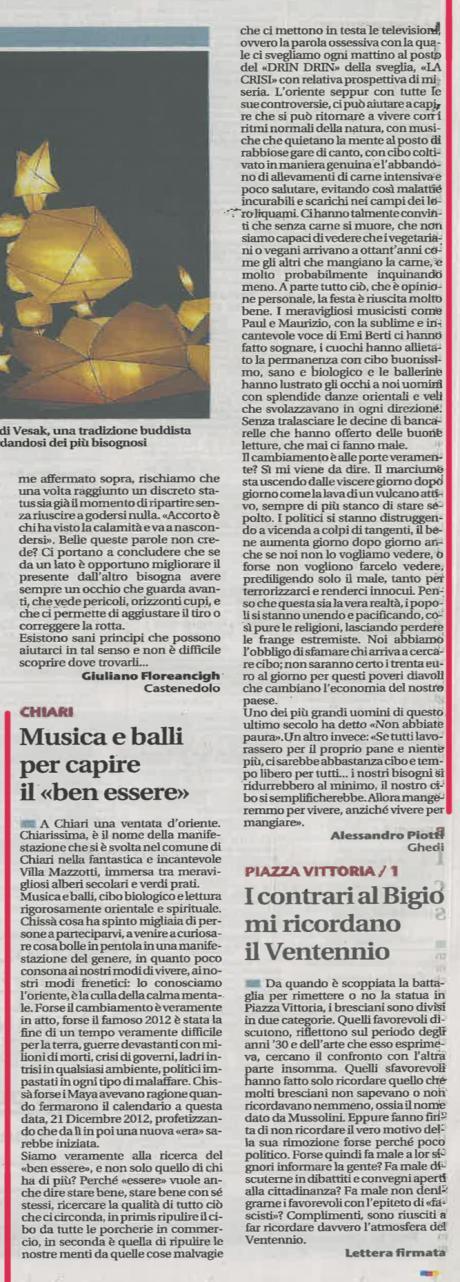 TESTATA: Giornale di Brescia PERIODICITÀ: quotidiano USCITA: 18 maggio 2014, p.