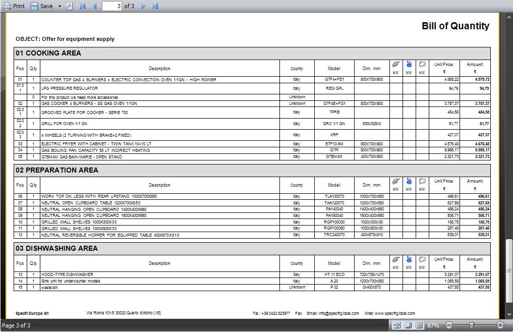 esportazione di documenti in diversi formati come PDF, MS Excel, MS