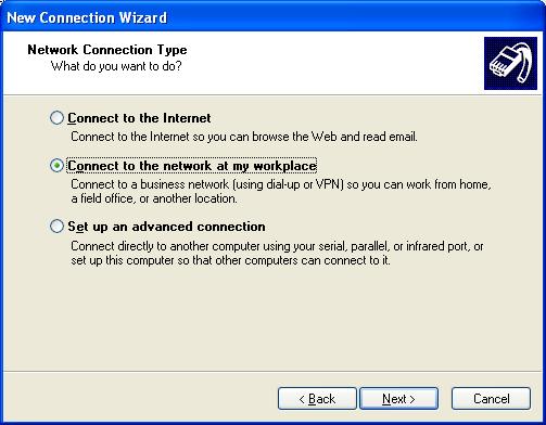 3.1.2 Configurazione in Windows XP La definizione della connessione VPN viene fatta in modo analogo alla creazione di
