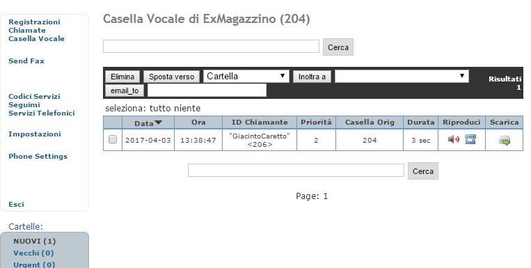 VoiP - Funzionalità vecchie e nuove Segreteria telefonica voicemail Consigliabile Il