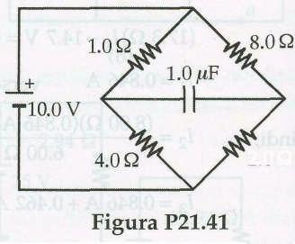 Soluzione (b) Dopo un tempo abbastanza lungo, il condensatore si e "caricato a trenta volt", separando una carica dove 41. II circuito in Figura P21.