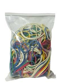 Markin ELASTICI IN GOMMA E PARA Elastici in gomma e para in colori e diametri assortiti Barattolo elastici in gomma assortiti da 100g Confezione/imballo da 24 barattoli Sacchetto elastici in gomma