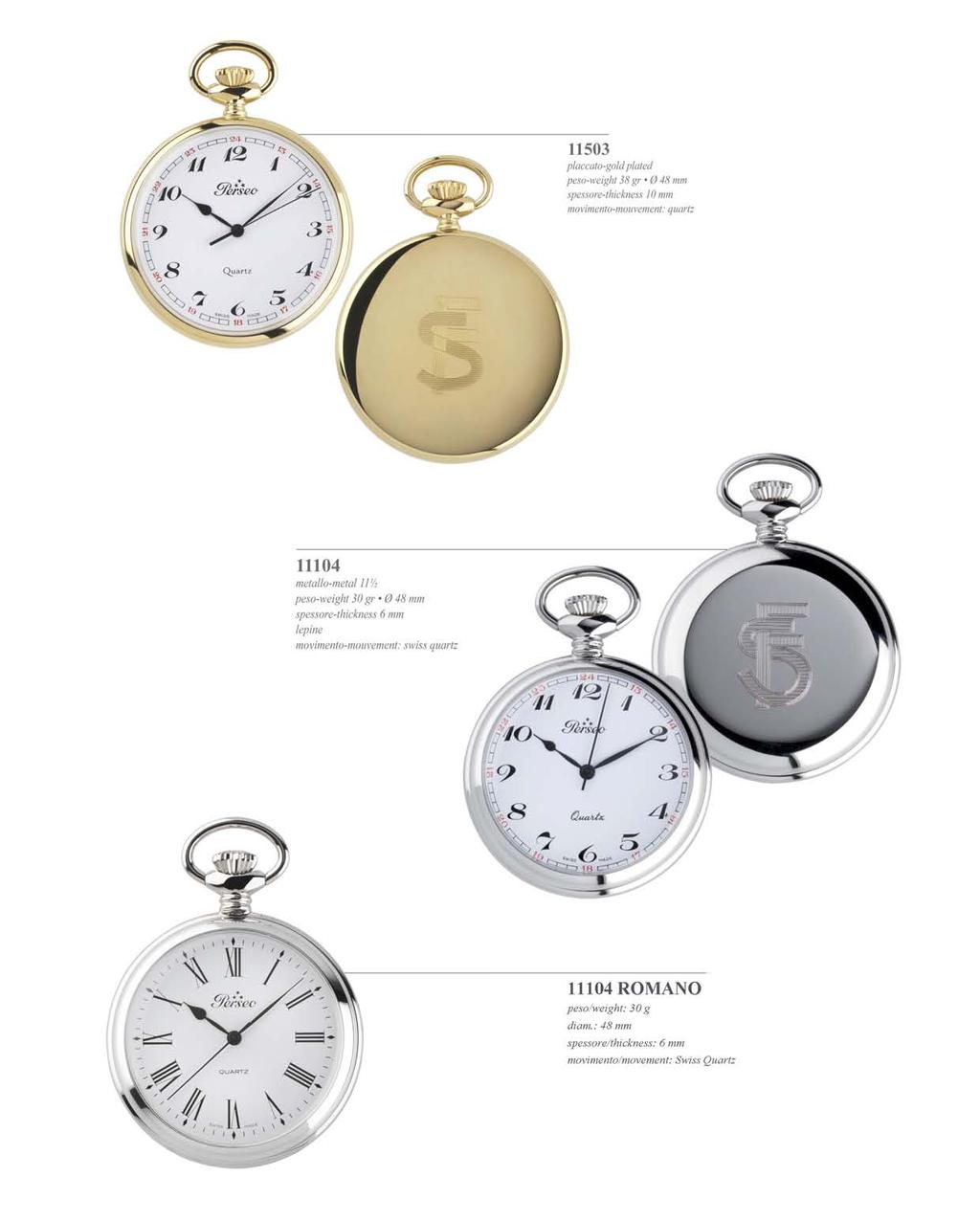 11503 placcato-gold plated peso-weight 38 gr Ø 48 mm spessore-thickness 10 mm quartz 11104 11½ peso-weight 30 gr Ø 48 mm