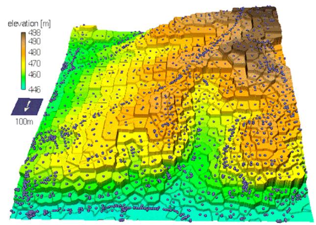 Modello di Voronoi nel GIS Le regioni definite dalla poligonazione di Voronoi sono chiamate anche aree di prossimità o bacini di attrazione Tali poligoni costituiscono un buon modello per la