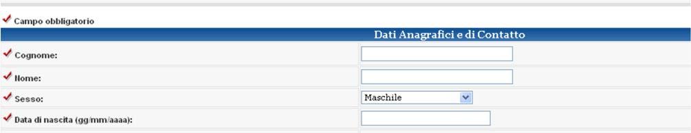 A questo punto il candidato sarà invitato ad inserire i dati necessari alla registrazione (Fig.2).