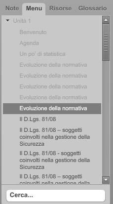 di navigazione del corso: ricorda che puoi leggere