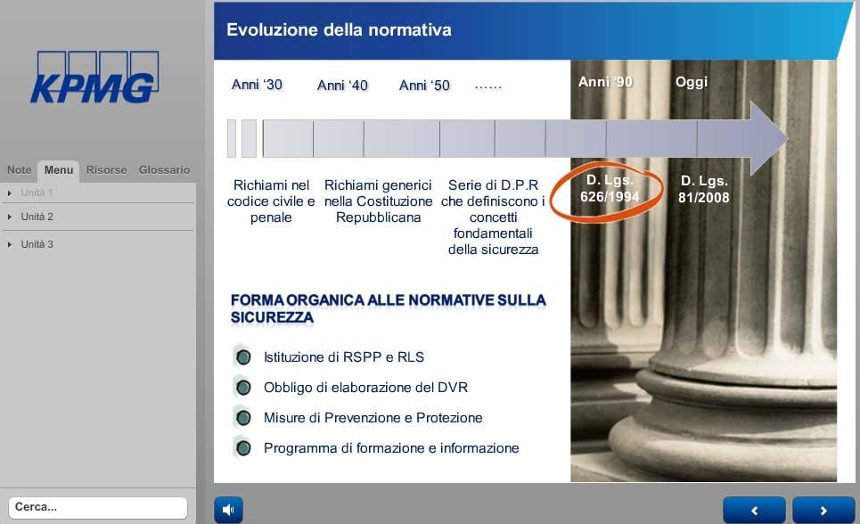 2.1 Il corso: lezione e-learning Selezionando la prima attività (es. D.Lgs. 81/2008 - Modulo 1 ) potrai accedere ai contenuti del corso e-learning.