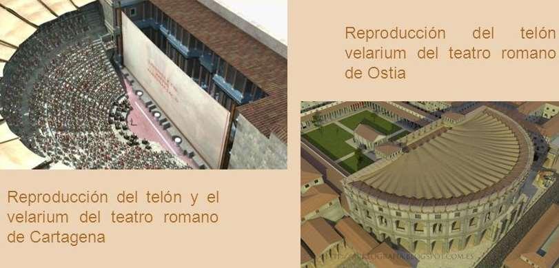COMMEDIA LATINA TEATRI E SCENE riproduzione del velarium del teatro romano di