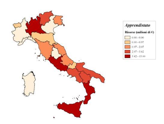 137.197.164 Liguria 29% Euro 27.206.895 Lombardia 20% Euro 178.356.313 Marche 25,2% Euro 29.299.733 Molise 43,8% Euro 7.673.740 Piemonte 28,3% Euro 97.433.240 Puglia 41% Euro 120.454.