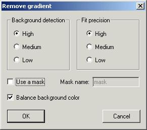 Lancia il Remove gradient dal menu Processing Clicca OK.