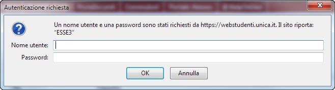 3) Inserire il proprio nome utente e la password e cliccare sul
