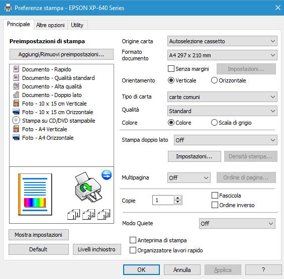 (la versione in prova, disponibile anche nel colore bianco con la sigla XP-645) e, infine, dalla XP-900 al top di gamma e in grado stampare fino al formato A3.